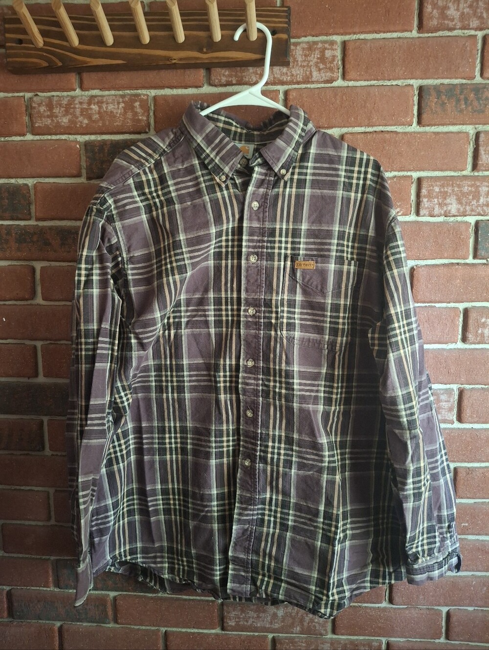 Carhartt Purple Plaid Button-Down Shirt